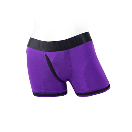 SpareParts Tomboii Nylon Boxer Briefs Harness Purple/Black Size L - Not Very Vanilla