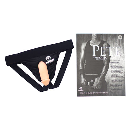 SpareParts Pete Commando Nylon Packing Jock Black Size S - Not Very Vanilla