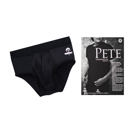 SpareParts Pete Briefs Nylon Packing Underwear Black Size S - Not Very Vanilla