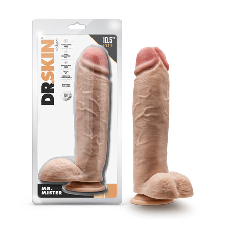 Dr. Skin Mr. Mister 10.5 in. Dildo with Balls Beige - Not Very Vanilla