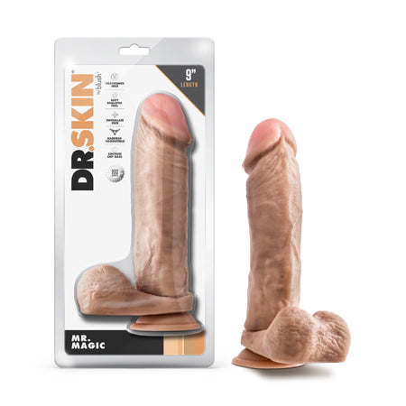 Dr. Skin Mr. Magic 9 in. Dildo with Balls Beige - Not Very Vanilla