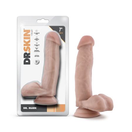 Dr. Skin Dr. Mark 7 in. Dildo with Balls Beige - Not Very Vanilla