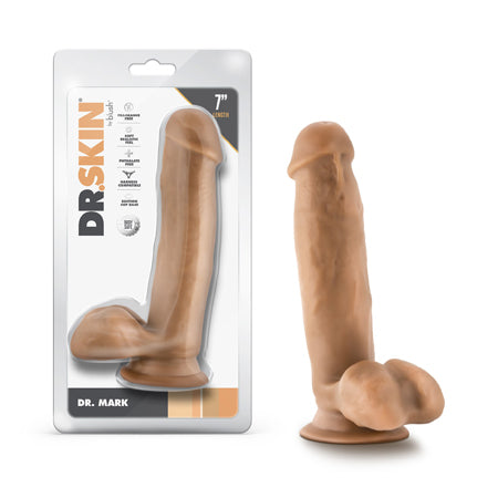 Dr. Skin Dr. Mark 7 in. Dildo with Balls Tan - Not Very Vanilla