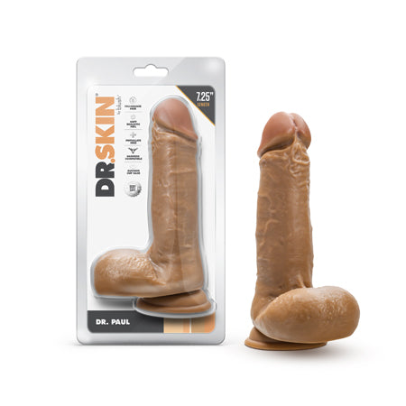 Dr. Skin Dr. Paul 7.25 in. Dildo with Balls Tan - Not Very Vanilla