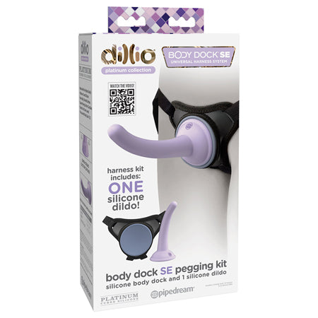 Dillio Platinum Body Dock SE Pegging Kit with 5 in. Silicone Dildo - Not Very Vanilla