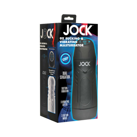 Jock 9X Sucking & Vibrating Masturbator White - Not Very Vanilla