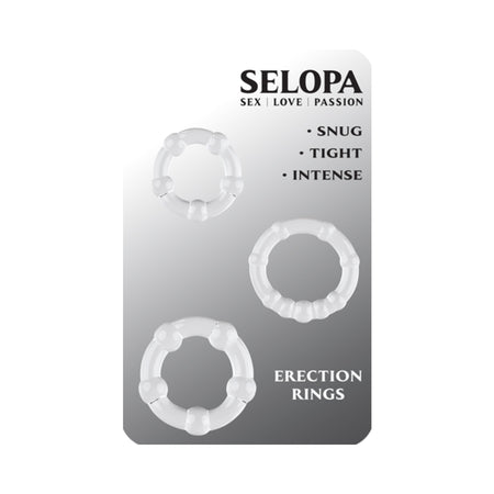 Selopa Erection Rings Cock Ring Set Clear - Not Very Vanilla