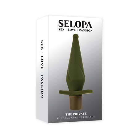 Selopa The Private Rechargeable Butt Plug Silicone Green - Not Very Vanilla