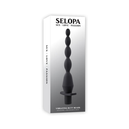 Selopa Vibrating Butt Beads Rechargeable Anal Silicone Black - Not Very Vanilla