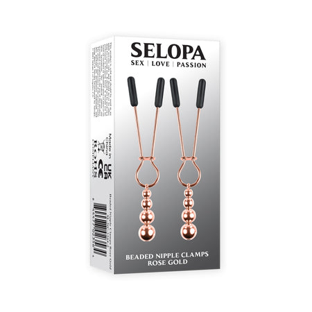 Selopa Beaded Nipple Clamps Stainless Steel Rose Gold - Not Very Vanilla