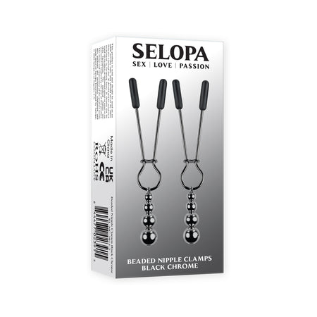 Selopa Beaded Nipple Clamps Stainless Steel Black Chrome - Not Very Vanilla