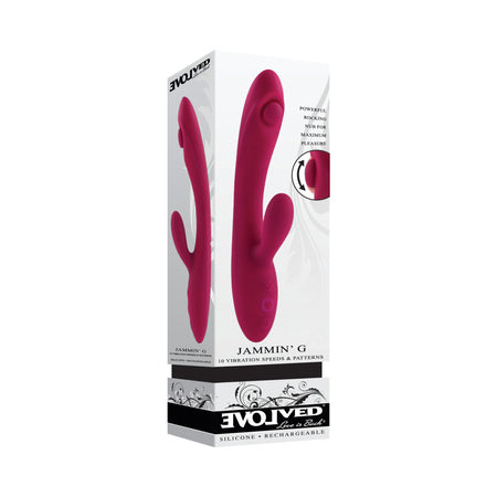 Evolved Jammin G Rechargeable Tapping Dual Stim Vibe Silicone Pink - Not Very Vanilla