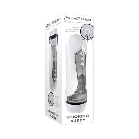 Zero Tolerance Stroking Buddy Rechargeable Vibrating Stroker White - Not Very Vanilla