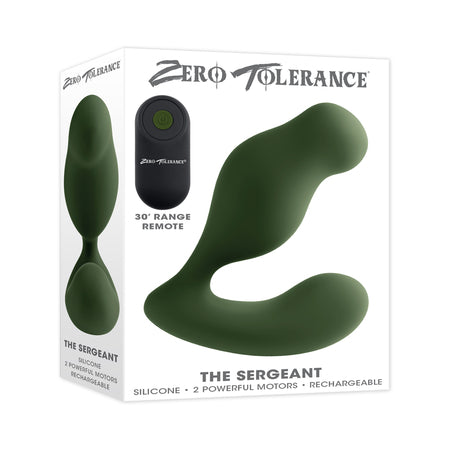 Zero Tolerance The Sergeant Rechargeable Vibrating Prostate Anal Vibe Silicone Green - Not Very Vanilla