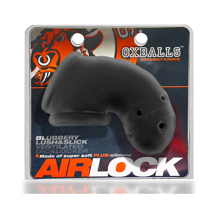 OxBalls Airlock Air-Lite Vented Chastity Black Ice - Not Very Vanilla