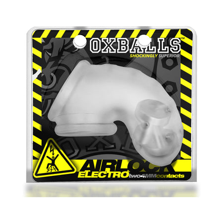 OxBalls Airlock Electro Air-Lite Vented Chastity Clear Ice - Not Very Vanilla