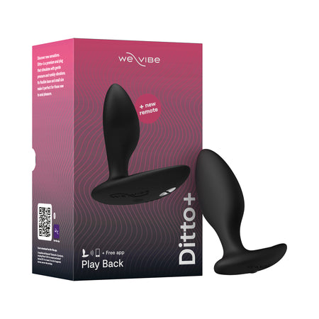 We-Vibe Ditto+ Rechargeable Remote-Controlled Silicone Vibrating Anal Plug Satin Black - Not Very Vanilla