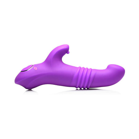 Gossip Blaster 7X Thrusting Silicone Rabbit Vibrator Violet - Not Very Vanilla