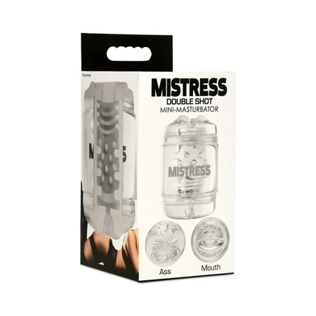 Mistress Double Shot Ass and Mouth Mini Masturbator Clear - Not Very Vanilla