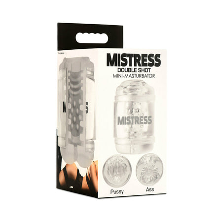 Mistress Double Shot Pussy and Ass Mini Masturbator Clear - Not Very Vanilla