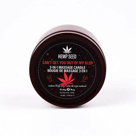 Earthly Body Hemp Seed 3-in-1 Holiday Candle Can't Get You Out Of My Sled 6 oz. - Not Very Vanilla