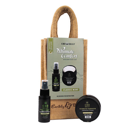 Earthly Body CBD Daily Ultimate Strength Classic Mint 2-Piece Holiday Gift Set - Not Very Vanilla