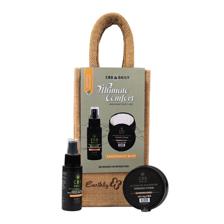 Earthly Body CBD Daily Ultimate Strength Grapefruit Mint 2-Piece Holiday Gift Set - Not Very Vanilla