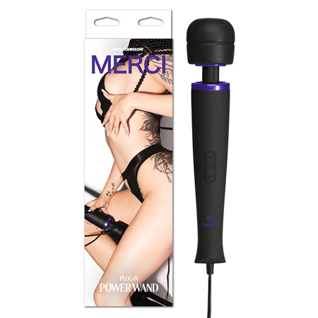 Merci Power Wand Ultra-Powerful Silicone Wand Massager Black Violet - Not Very Vanilla