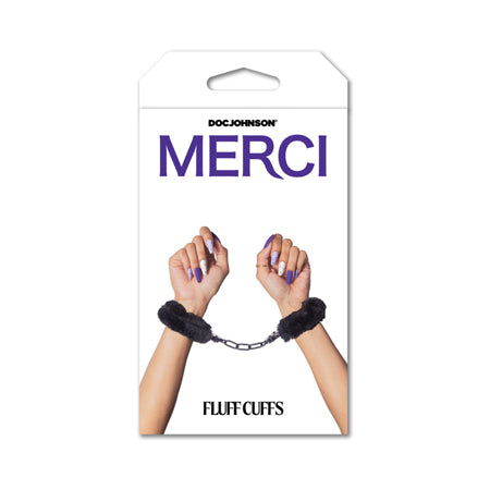 Merci Fluff Cuffs Black - Not Very Vanilla