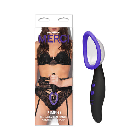 Merci Pumped Rechargeable Automatic Vibrating Pussy Pump Black - Not Very Vanilla