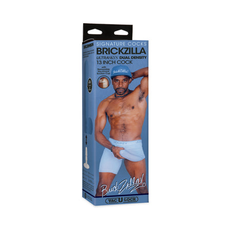 Signature Cocks Brickzilla ULTRASKYN Cock with Removable Vac-U-Lock Suction Cup 13in Chocolate - Not Very Vanilla