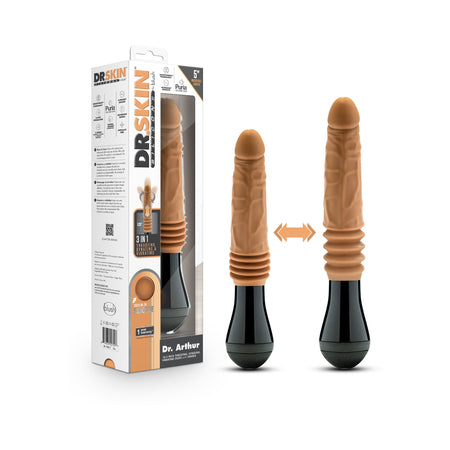 Dr. Skin Silicone Dr. Arthur Thrusting Gyrating Vibrating Dildo Tan - Not Very Vanilla