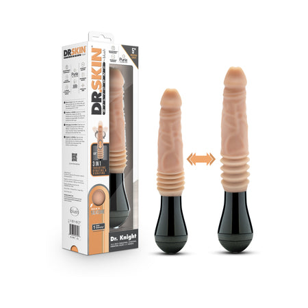 Dr. Skin Silicone Dr. Knight Thrusting Gyrating Vibrating Dildo Beige - Not Very Vanilla