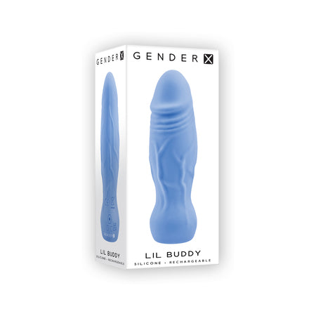 Gender X Lil Buddy Rechargeable Silicone Realistic Vibrator Blue - Not Very Vanilla