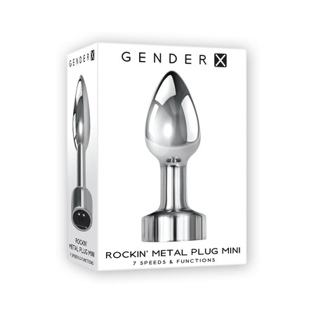 Gender X Rockin' Metal Plug Mini Rechargeable Vibrating Anal Plug Aluminum Silver - Not Very Vanilla