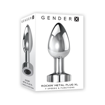 Gender X Rockin' Metal Plug XL Rechargeable Vibrating Anal Plug Aluminum Silver - Not Very Vanilla