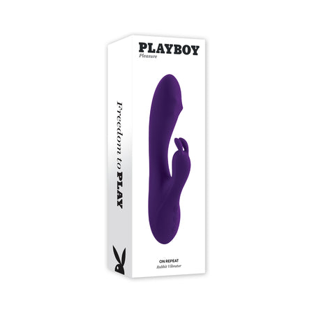 Playboy On Repeat Rechargeable Silicone Rotating Rabbit Vibrator Purple - Not Very Vanilla