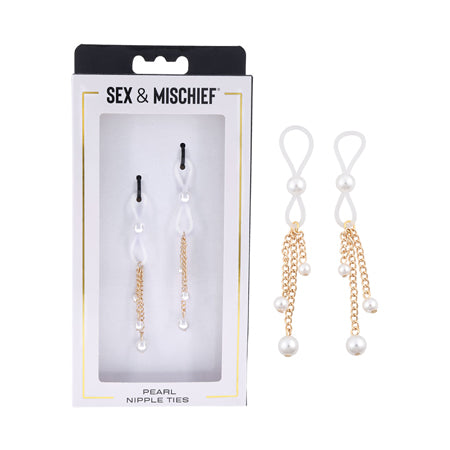 Sportsheets Sex & Mischief Pearl Nipple Ties - Not Very Vanilla