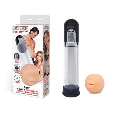 Lux Fetish 2-in-1 Blowjob Auto Sucker and Penis Enlarger Pump - Not Very Vanilla