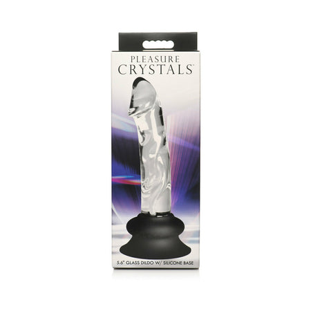 Pleasure Crystals 5.6 in. Glass Dildo with Silicone Base - Not Very Vanilla