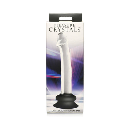 Pleasure Crystals 7 in. Glass Dildo with Silicone Base - Not Very Vanilla