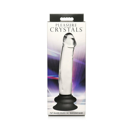 Pleasure Crystals 7.6 in. Glass Dildo with Silicone Base - Not Very Vanilla