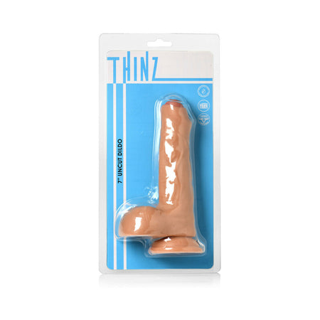 Thinz Uncut 6.5 in. Dildo with Balls Light - Not Very Vanilla