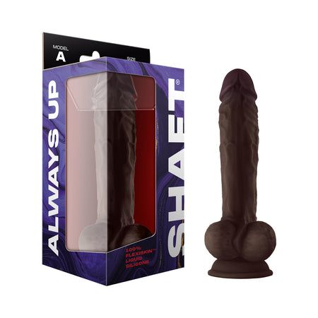 Shaft Model A: 10.5 in. Dual Density Silicone Dildo with Balls Mahogany - Not Very Vanilla