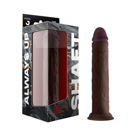 Shaft Model J: 9.5 in. Dual Density Silicone Dildo Mahogany - Not Very Vanilla