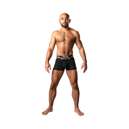 Male Power Infinite Comfort Amplifying Strappy Pouch Short Black L - Not Very Vanilla