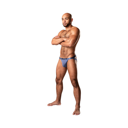 Male Power Infinite Comfort Amplifying Strappy Jock Periwinkle L/XL - Not Very Vanilla