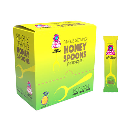 Rock Candy Honey Spoons Supplement Pineapple 24-Piece Display - Not Very Vanilla