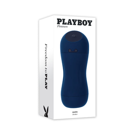 Playboy Gusto Rechargeable Sucking Vibrating Stroker Navy - Not Very Vanilla