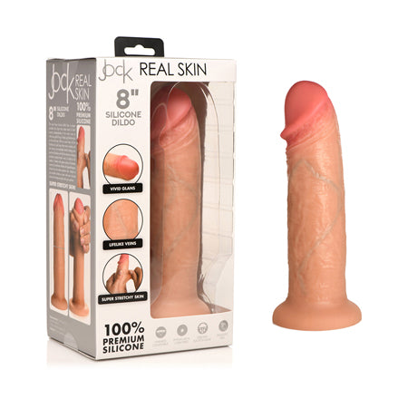 Jock Real Skin Silicone Dildo 8 in. Light - Not Very Vanilla